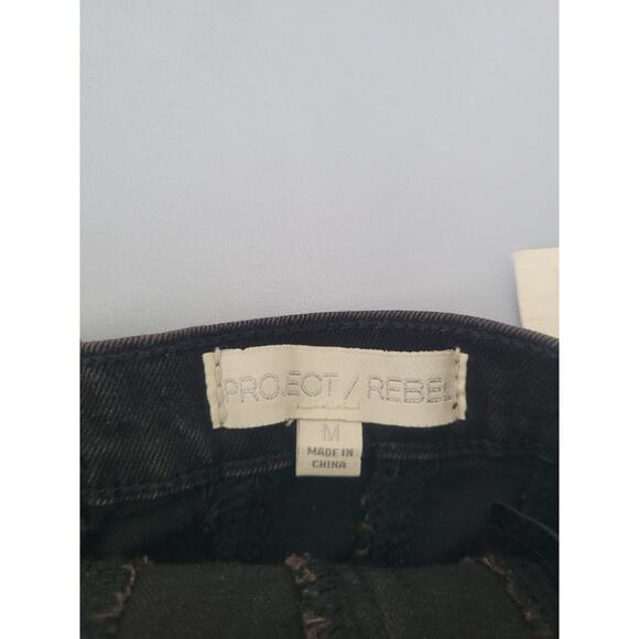 NWT Project Rebel Strapless Denim Button Tube Top Size M Black Grunge Western - Picture 3 of 7